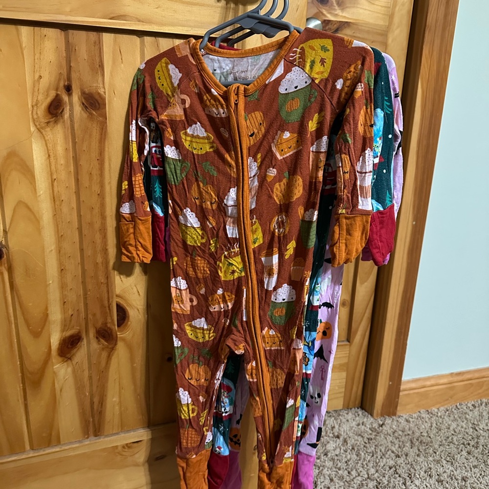 Little Sleepies Pumpkin Spice/Fall Print Footies